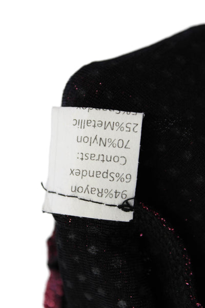 Grayse Womens Metallic High Neck Sleeveless Side Slit Midi Dress Pink Size XS