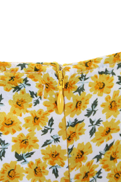 Faithfull The Brand Women's Short Sleeves Fitted Floral Mini Dress Size XS