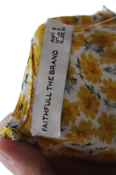 Faithfull The Brand Women's Short Sleeves Fitted Floral Mini Dress Size XS
