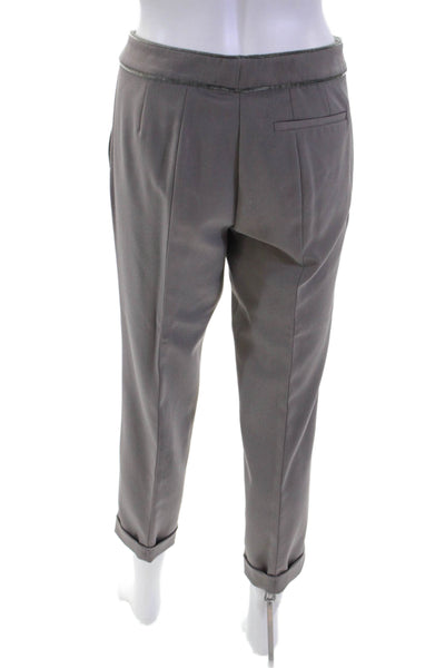 RED Valentino Women's Hook Closure Cuff Hem Straight Leg Pants Gray Size 32