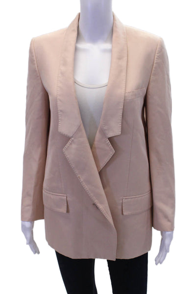 Stella McCartney Women's Long Sleeves Lined One Button Jacket Pink Size 36