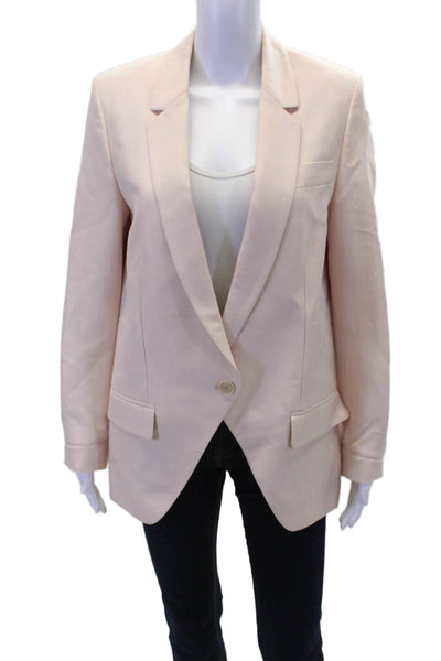 Stella McCartney Women's Long Sleeves Lined One Button Jacket Pink Size 40