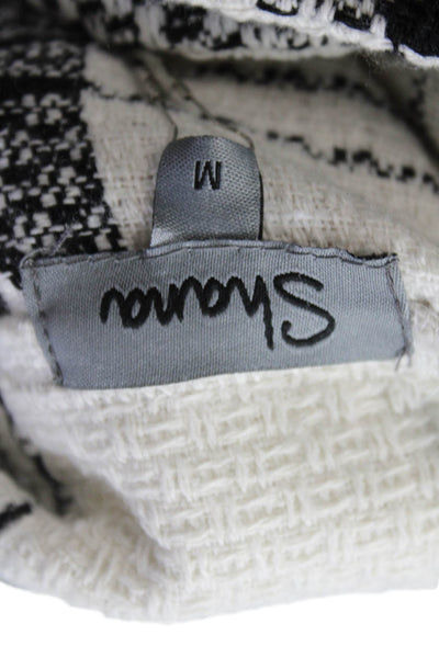 Shana Womens Plaid Long Sleeves Button Down Jacket White Black Size Extra Large