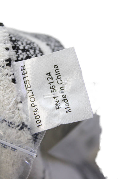 Shana Womens Plaid Long Sleeves Button Down Jacket White Black Size Extra Large