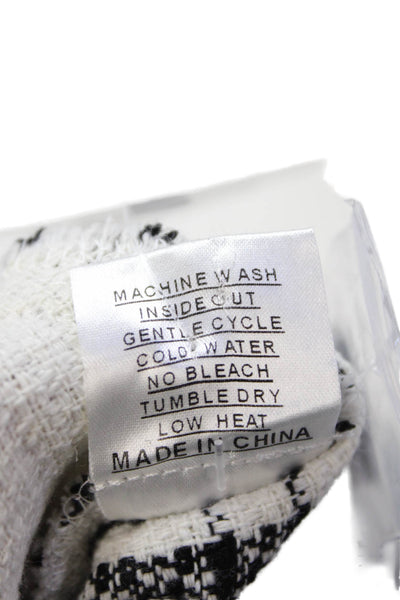 Shana Womens Plaid Long Sleeves Button Down Jacket White Black Size Extra Large