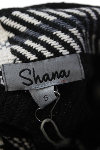 Shana Womens Plaid Long Sleeves Button Down Shirt Black White Size Small