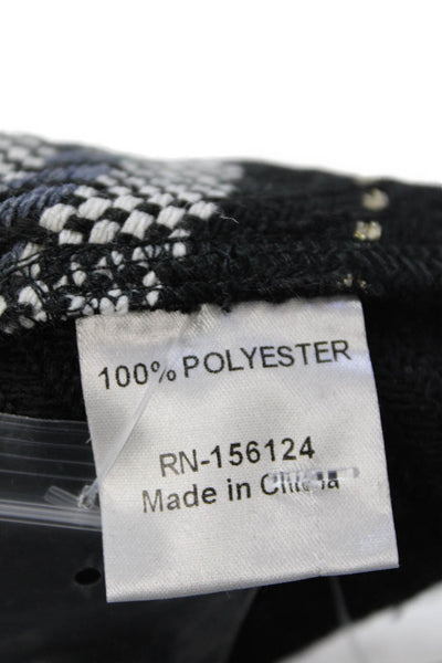 Shana Womens Plaid Long Sleeves Button Down Shirt Black White Size Small