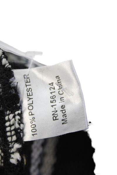 Shana Womens Plaid Long Sleeves Button Down Shirt Black White Size Extra Large