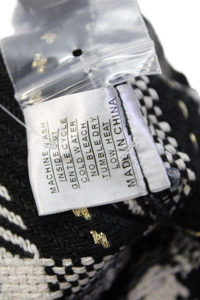 Shana Womens Plaid Long Sleeves Button Down Shirt Black White Size Extra Large