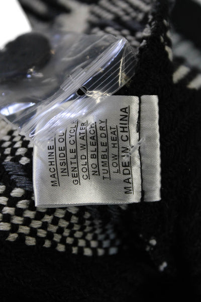 Shana Womens Plaid Button Down Long Sleeves Shirt Black White Size Extra Small