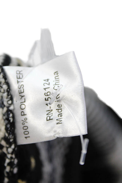 Shana Womens Plaid Long Sleeves Button Down Shirt Black White Size Large