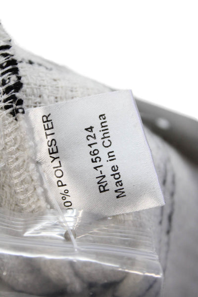 Shana Womens Plaid Long Sleeves Button Down Jacket White Black Size Extra Small