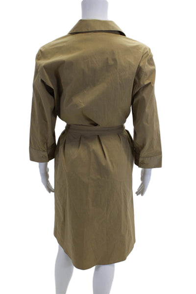 Dantendorfer Womens Cotton 3/4 Sleeve Waist Tied Shirt Dress Beige Size EUR 40