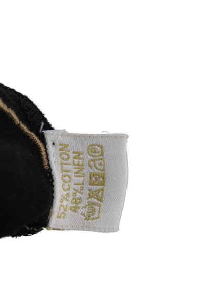 Rose And Rose Womens Cotton Floral Embroidered Long Sleeve Blouse Black Size S