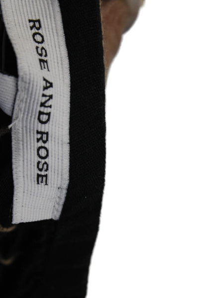 Rose And Rose Womens Cotton Floral Embroidered Long Sleeve Blouse Black Size S