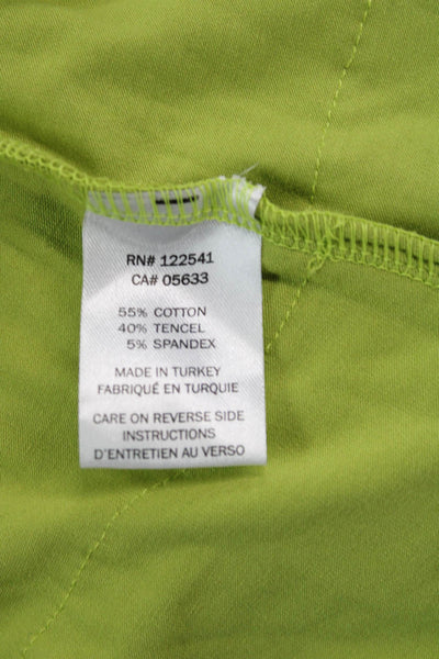 Isle Womens Cotton Long Sleeve Ruffled Knee Length Dress Green Size XL