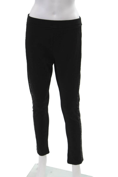 Flora Ashley Womens Sequined Stretch High-Rise Tapered Pants Black Size XS