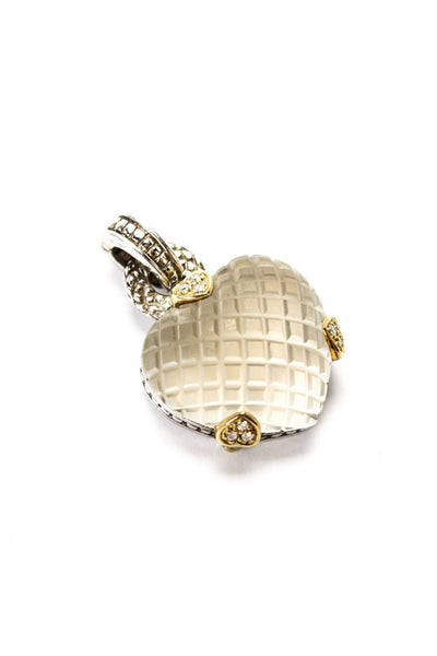 Judith Ripka Womens Sterling Silver 18K Yellow Gold Accent Quartz + Diamond Hear