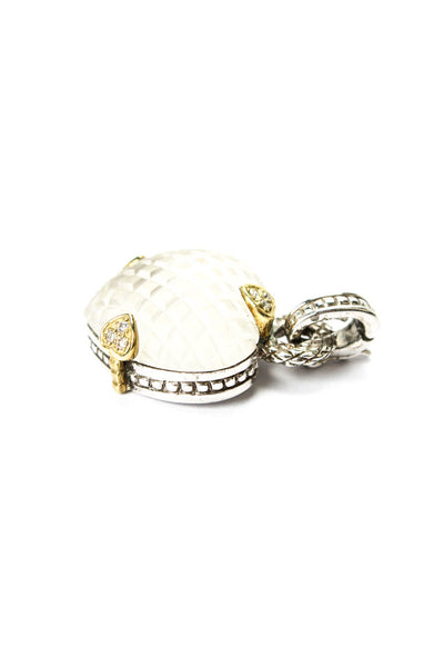 Judith Ripka Womens Sterling Silver 18K Yellow Gold Accent Quartz + Diamond Hear