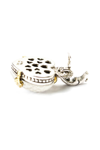 Judith Ripka Womens Sterling Silver 18K Yellow Gold Accent Quartz + Diamond Hear