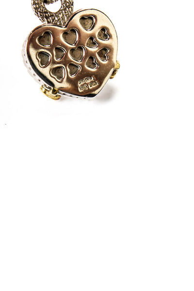 Judith Ripka Womens Sterling Silver 18K Yellow Gold Accent Quartz + Diamond Hear