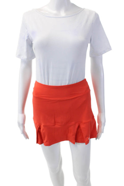 Nike Womens Pull On Layered Active Skort Skirt Solid Orange Size XS