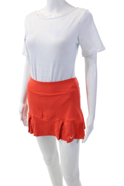 Nike Womens Pull On Layered Active Skort Skirt Solid Orange Size XS
