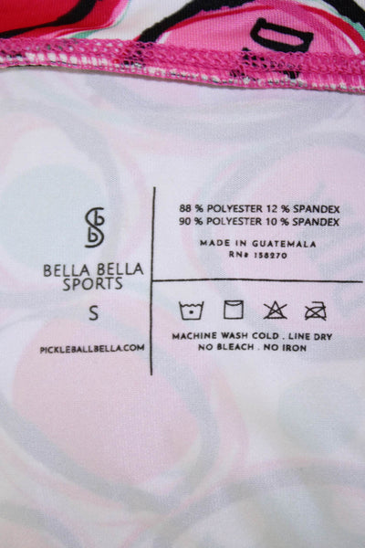 Bella Bella Sport Womens Printed Lined Pull On Skort Skirt Pink Combo Size S