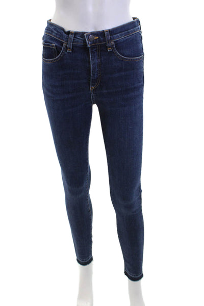 Veronica Beard Womens Cotton Zip Button Skinny Leg Denim Jeans Blue Size EUR 26