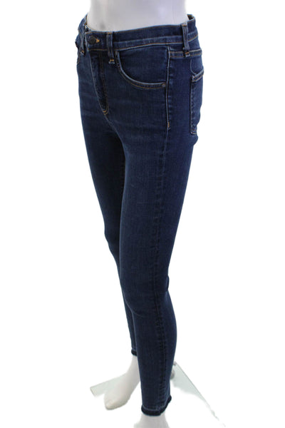 Veronica Beard Womens Cotton Zip Button Skinny Leg Denim Jeans Blue Size EUR 26