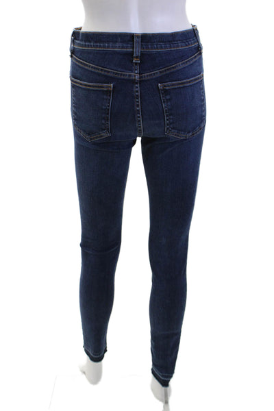 Veronica Beard Womens Cotton Zip Button Skinny Leg Denim Jeans Blue Size EUR 26