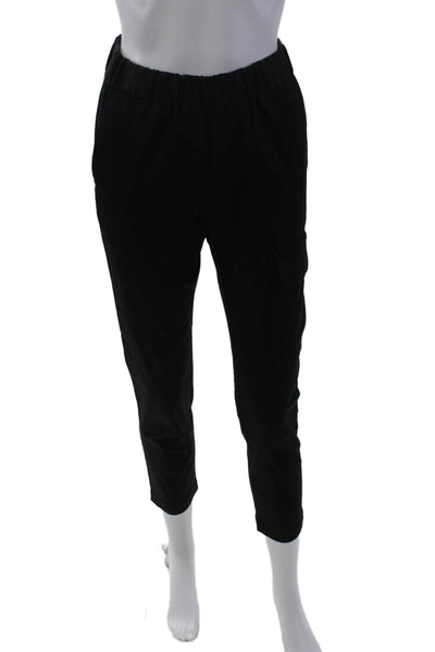 Lis Lareida Womens Elastic Waistband Slim Cut Trouser Pants Black Size FR 34