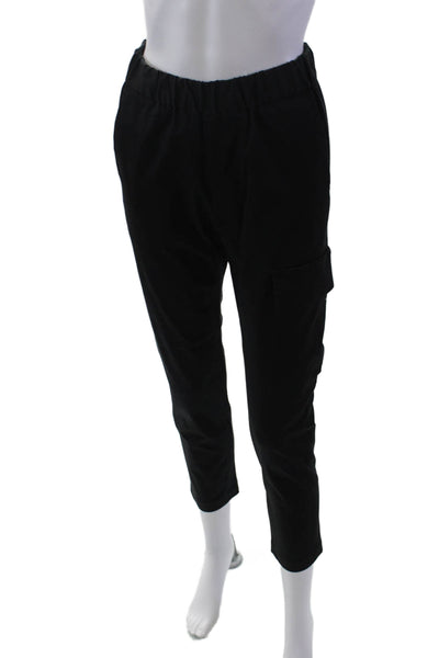 Lis Lareida Womens Elastic Waistband Slim Cut Trouser Pants Black Size FR 34