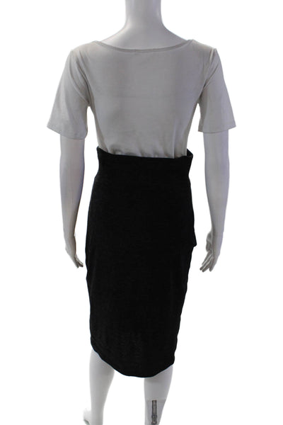 Lena Hoschek Womens Side Zip Mouse Printed Knit Pencil Skirt Black White Small
