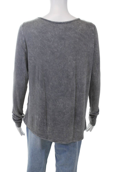 Soul Cycle Womens Long Sleeve Splatter Logo Tee Shirt Gray Multi Size Medium