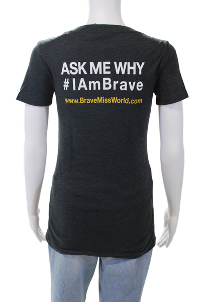 Next Level Apparel Womens Short Sleeve Brave Miss World Tee Shirt Gray Small