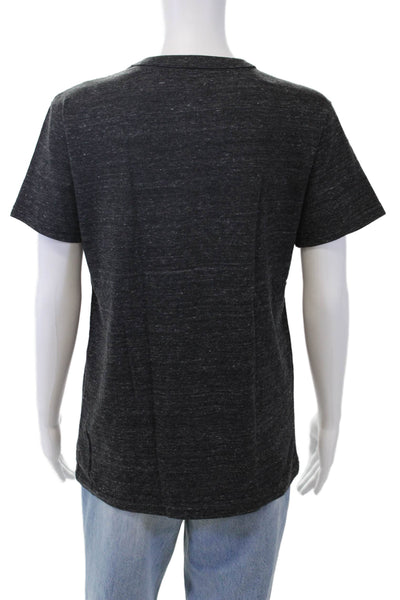 League Womens Short Sleeve Crew Neck NYU Tee Shirt Gray Cotton Size Small