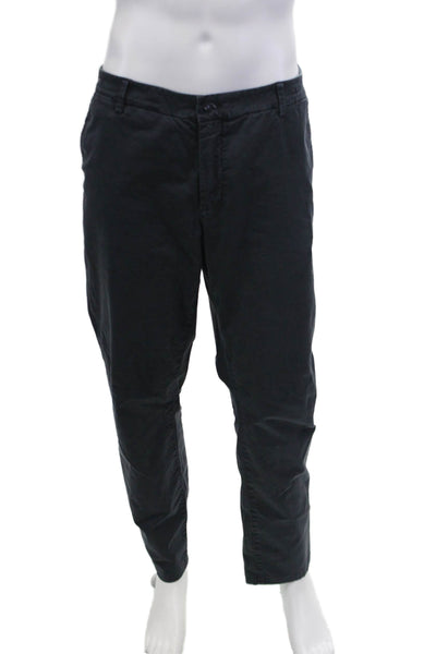 Sartorial Art Mens Cotton Flat Front Zippered Casual Pants Blue Size 40