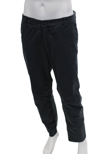 Sartorial Art Mens Cotton Flat Front Zippered Casual Pants Blue Size 40