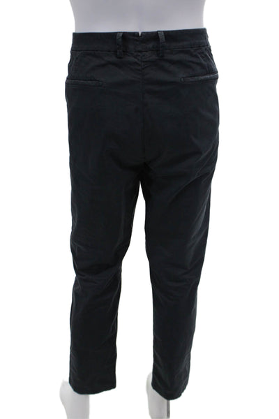 Sartorial Art Mens Cotton Flat Front Zippered Casual Pants Blue Size 40