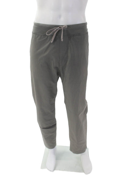 S.K.U. Mens Drawstring Straight Leg Casual Pants Gray Cotton Size Large