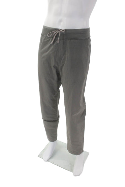 S.K.U. Mens Drawstring Straight Leg Casual Pants Gray Cotton Size Large
