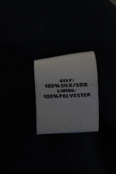 Tanya Taylor Womens Floral V-Neck Cold Shoulder Short Sleeve Dress Blue Size 4