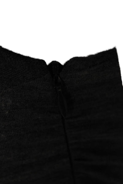 Alberta Ferretti Womens Wool Ruched Scoop Neck Bodycon Dress Gray Size 4