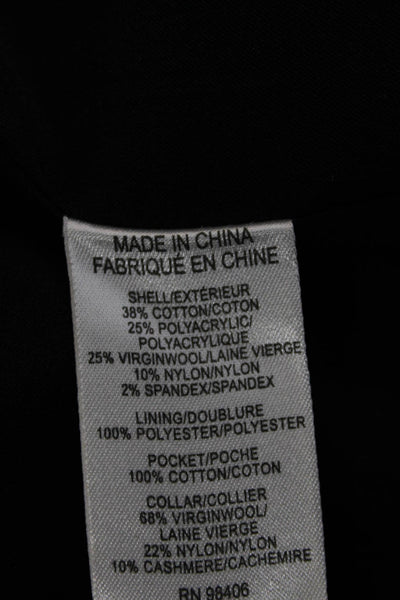 Theory Womens Cotton Blend Full Zip Long Sleeve Motorcycle Jacket Gray Size P