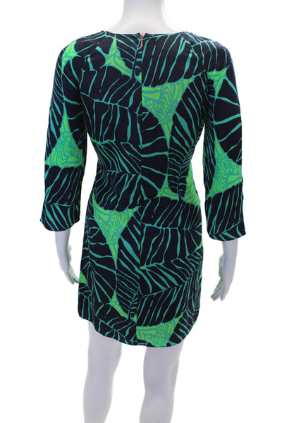 Lilly Pulitzer Women's Short Sleeves Multicolor Mini Shift Dress Size 0