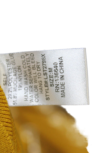 L'atiste Womens Long Sleeve One Shoulder Knit Top Mustard Yellow Size S