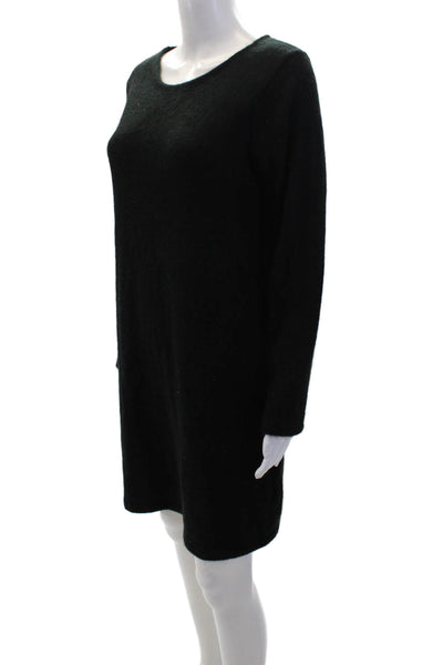 M Made In Italy Womens Long Sleeves Pullover Sweater Dress Black Size Small