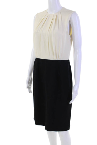 Michael Kors Women's Round Neck Sleeveless Color Block Mini Dress Black Size 8