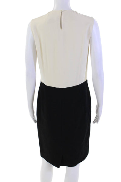 Michael Kors Women's Round Neck Sleeveless Color Block Mini Dress Black Size 8